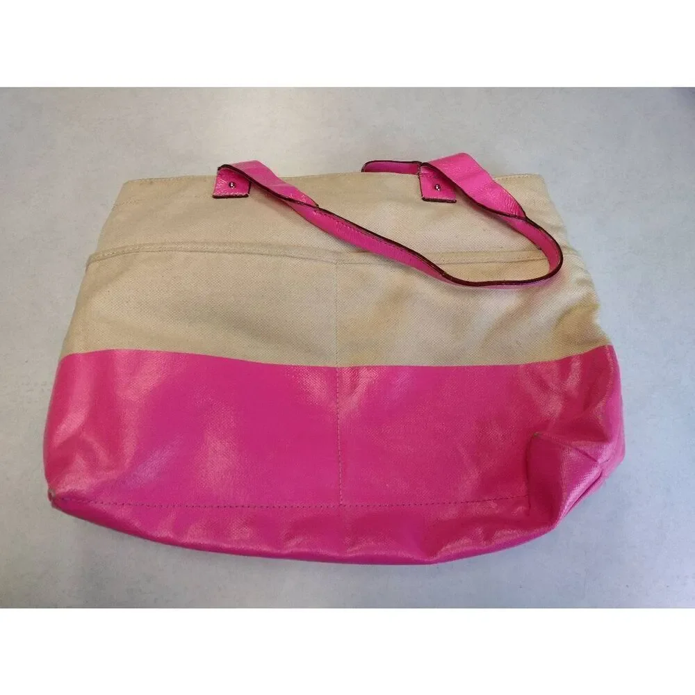 Kate Spade New York Horseshoe Cove Magazine Tote Pink Cream Handbag